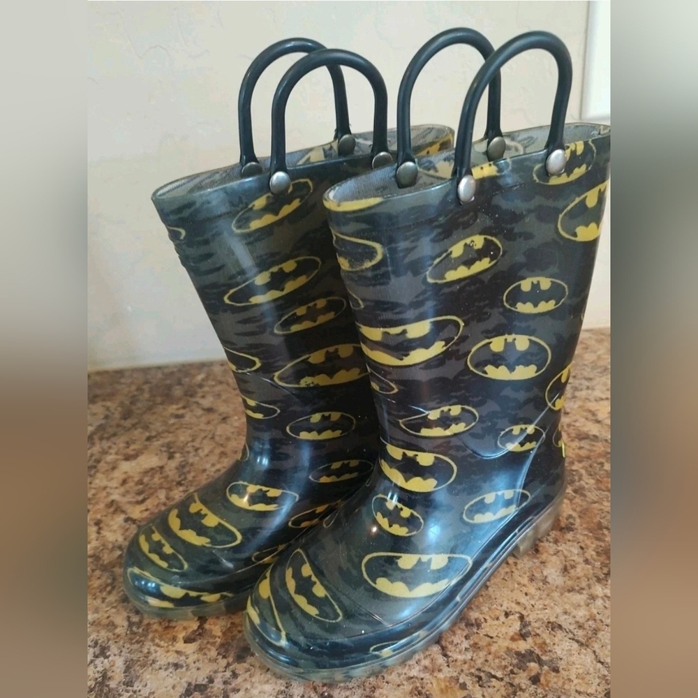 Western Chief Kids Batman Black and Yellow Rain Boots